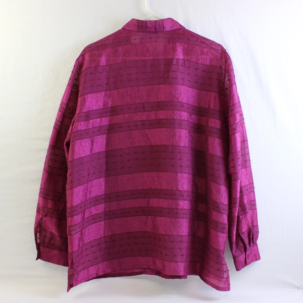 Alfred Dunner Sheer Magenta Pink Button-Up Women's Size 16