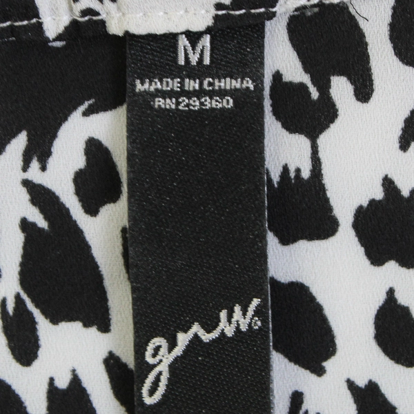 GNW Sheer Black and White Spotted Sleeveless Blouse Women's Size Medium