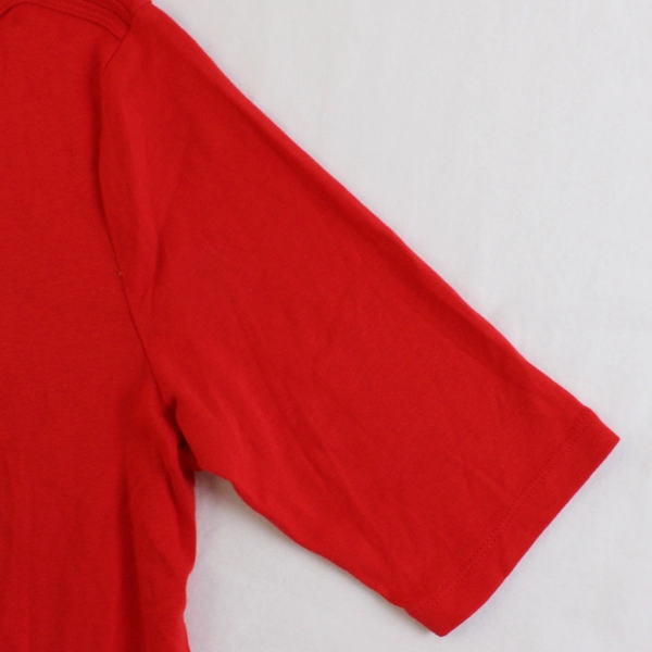 St. John's Bay Red Half-Sleeve Classic Boatneck Cotton T-Shirt Women's Size M