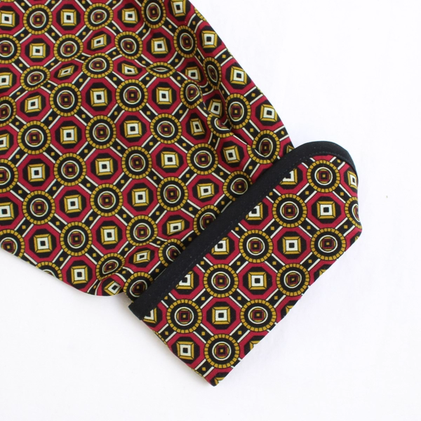 Vintage Le Caviar Red Black and Yellow Button-Up Women's Size XL