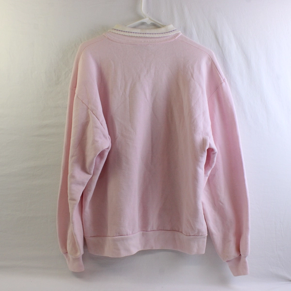VTG Nature's Garden by Morning Sun Pink Floral Sweater Women's XL FLAWED