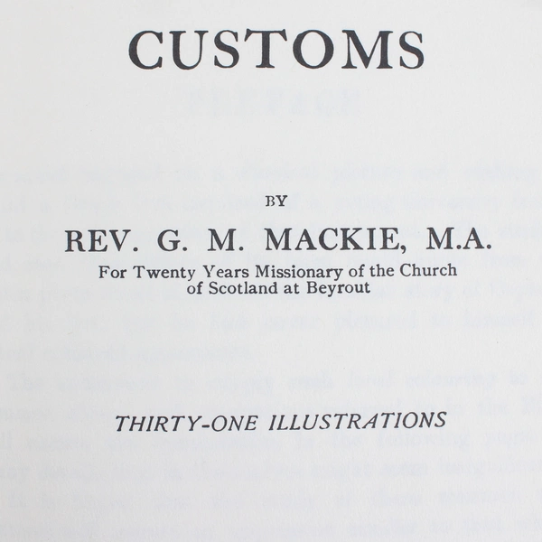 Bible Manners and Customs by George M. Mackie (Hardcover)