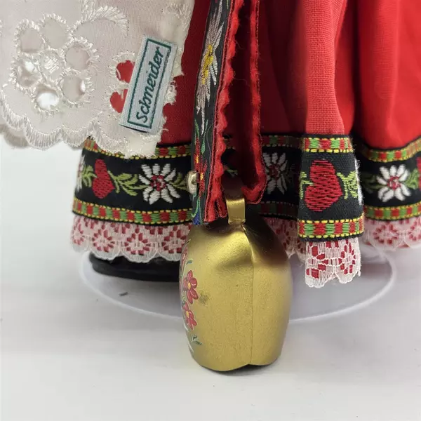 Vintage 15” Schneider Bavarian Girl Porcelain Doll Germany With Bell