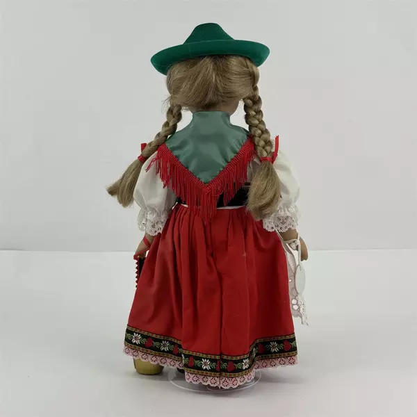 Vintage 15” Schneider Bavarian Girl Porcelain Doll Germany With Bell