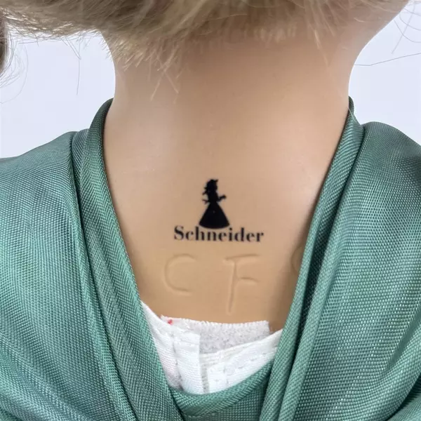 Vintage 15” Schneider Bavarian Girl Porcelain Doll Germany With Bell