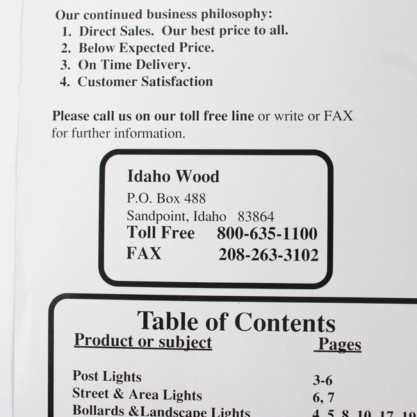 Vintage Idaho Wood Lighting Catalog 1993 Collectible 