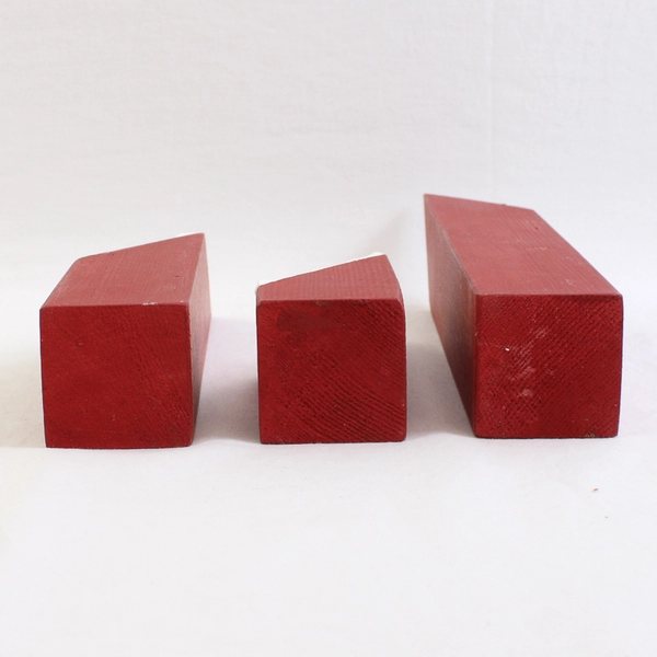 Set Of 3 Matching Unbranded Wooden Block Tomte Santa Figurines 9" & 7" & 5" Tall