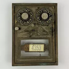 Vtg Corbin Brass US Post Office Box Door Eagle Double Combination Dial 4353