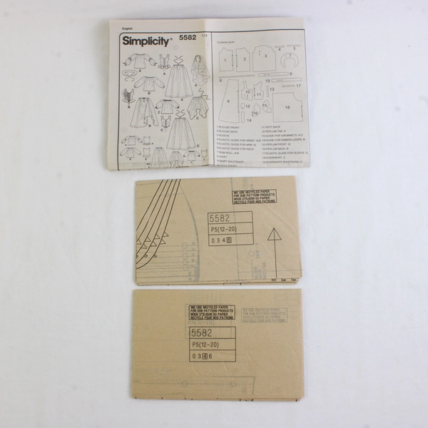 Simplicity Andrea Schewe 5582 Renaissance Costume Collection Womens Sz P5 12-20