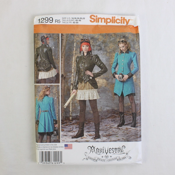 Simplicity Arkivestry 1299 Steam Punk Costumes Women's Size R5 (14,16,18,20,22)