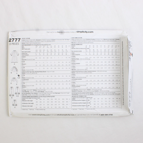 Simplicity Arkivestry 2777 Spooky Nightwear Women's Size HH (6, 8, 10, 12) 2008