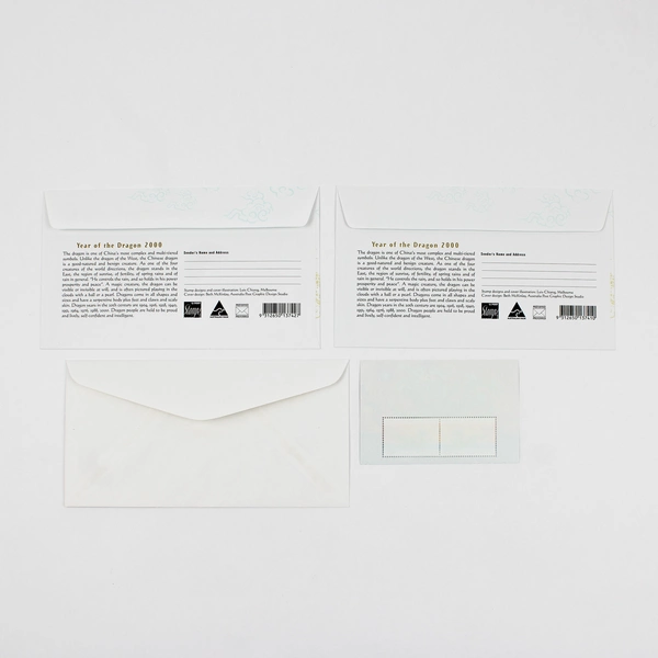 2000 Christmas Island Australia Year of the Dragon Stamp FDC/FDI Mini Sheet Set