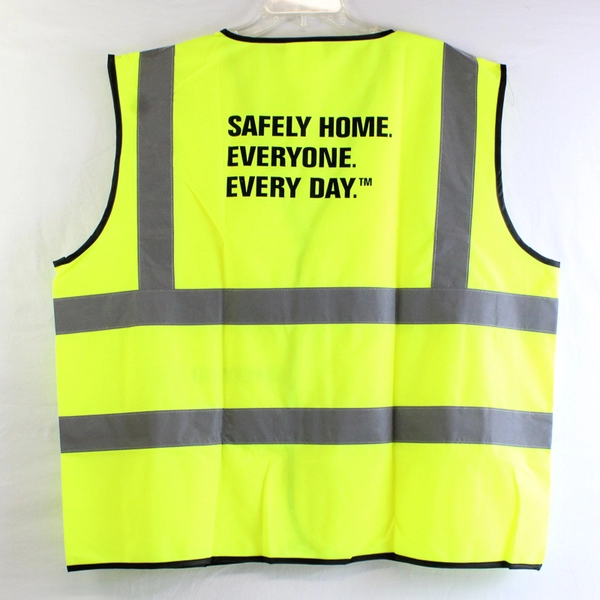 Boss Manufacturing Company Safety Vest "Safely Home" Print Men's Size 3XL Yellow