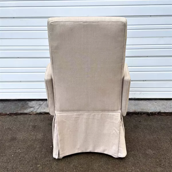 Cream / White Upholstered Slim Studded Slipcover Arm Chair 