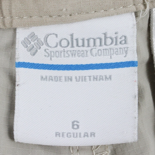 Columbia Beige Nylon Cargo Pants Women's Size 6 Regular FLAWED