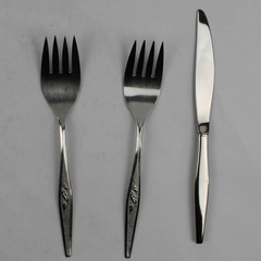 Lot Of 3 Oneida Silver Woodmere (Stainless) Flatware 2 Serving Fork Dinner Knife