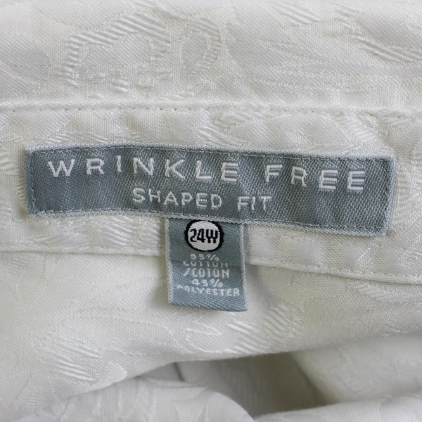 Foxcroft Floral White Shaped Fit Button-Up Blouse Women's Size 24W FLAW