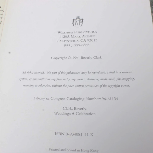 Weddings A Celebration by Beverly Clark Hardback