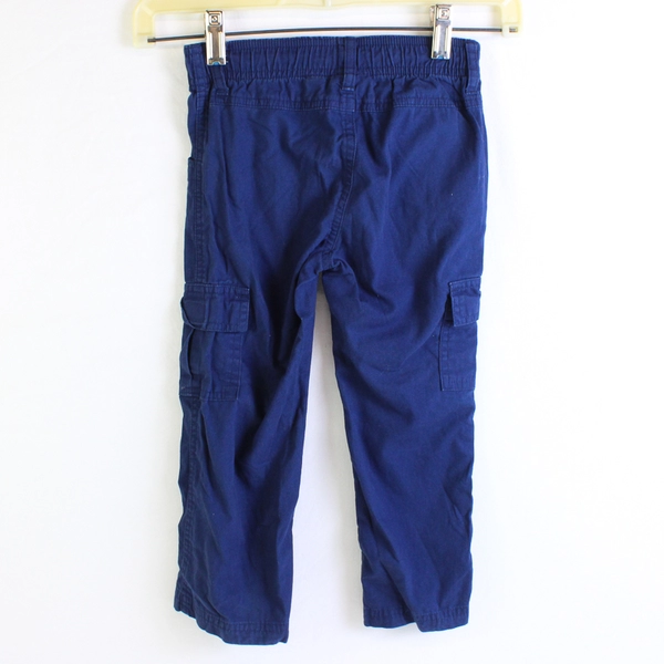 Boys Kids Korner Size 4T Dark Blue Pants Cargo Pockets Elastic Waist 100% Cotton