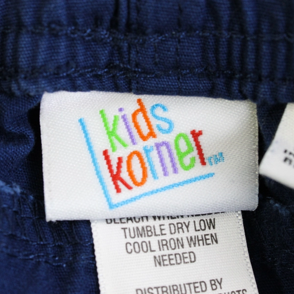 Boys Kids Korner Size 4T Dark Blue Pants Cargo Pockets Elastic Waist 100% Cotton