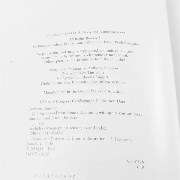 Quilting Around Your Home Decorating with... by Anthony and Jeanne Jacobson PB