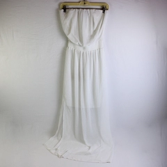 Mossimo Women's S/P White Strapless Lined Maxi Dress with Side Slits 