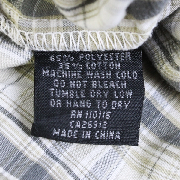 No Fear Green and Gray Plaid Short-Sleeve Button-Up Boy's Size Large