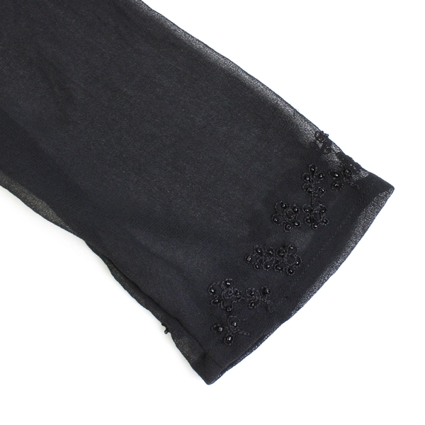 Notations Clothing Co Solid Black Color Beaded Long Sleeve BlouseWomens Size XL