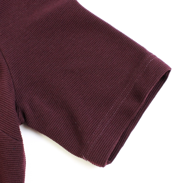 Mario Serrani Italy Women's M Merlot Ribbed Short Sleeve Knee Length Dress