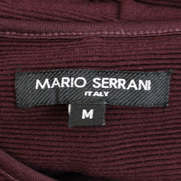 Mario Serrani Italy Women's M Merlot Ribbed Short Sleeve Knee Length Dress