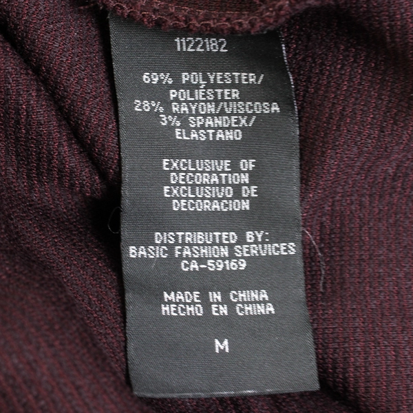 Mario Serrani Italy Women's M Merlot Ribbed Short Sleeve Knee Length Dress