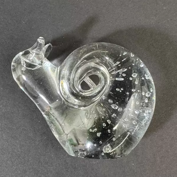 Clear Handmade Crystal Snail Paperweight Taiwan