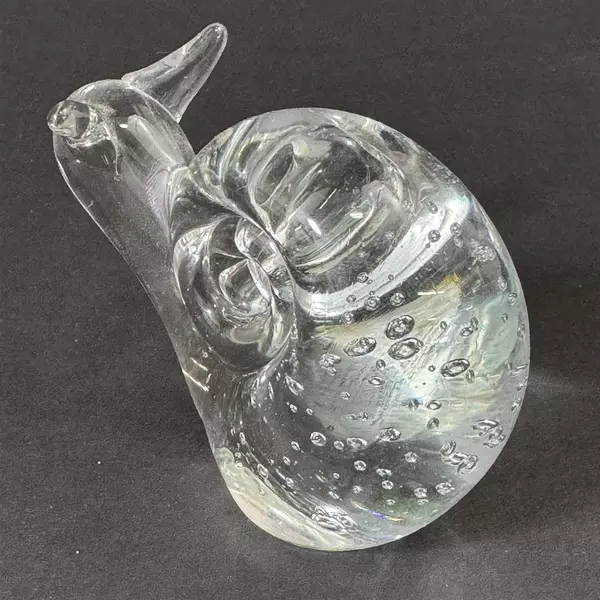 Clear Handmade Crystal Snail Paperweight Taiwan