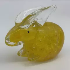 Hand Blown Rabbit Art Glass Paperweight 3.75 Inch