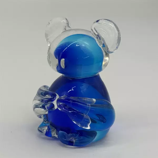 Vintage Blue Art Glass Koala Bear Paperweight