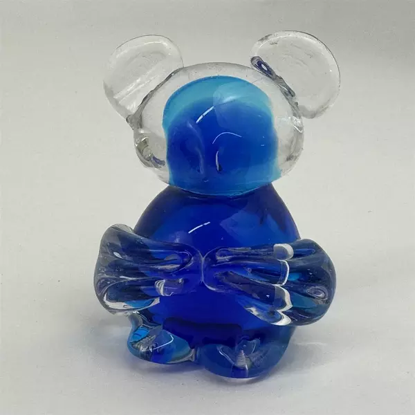 Vintage Blue Art Glass Koala Bear Paperweight