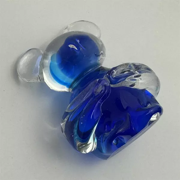 Vintage Blue Art Glass Koala Bear Paperweight