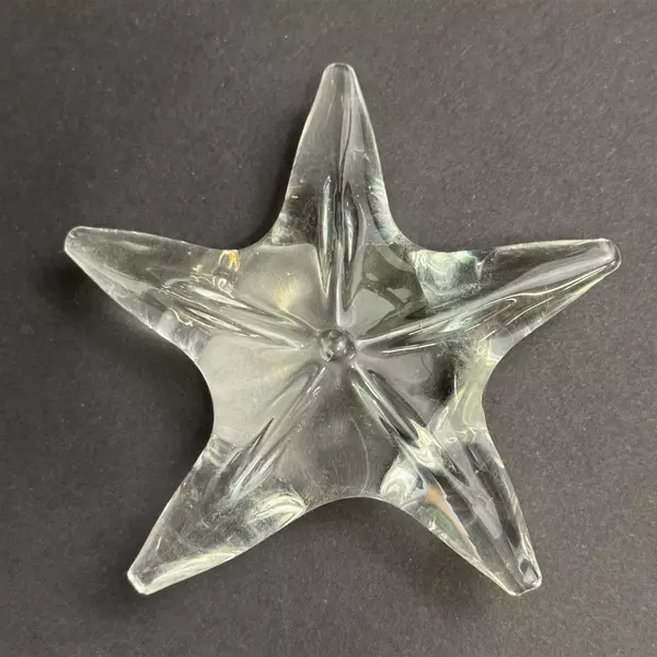 Clear Art Glass Starfish Paperweight 4.5"