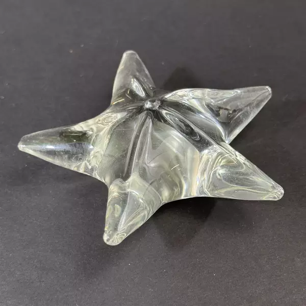 Clear Art Glass Starfish Paperweight 4.5"