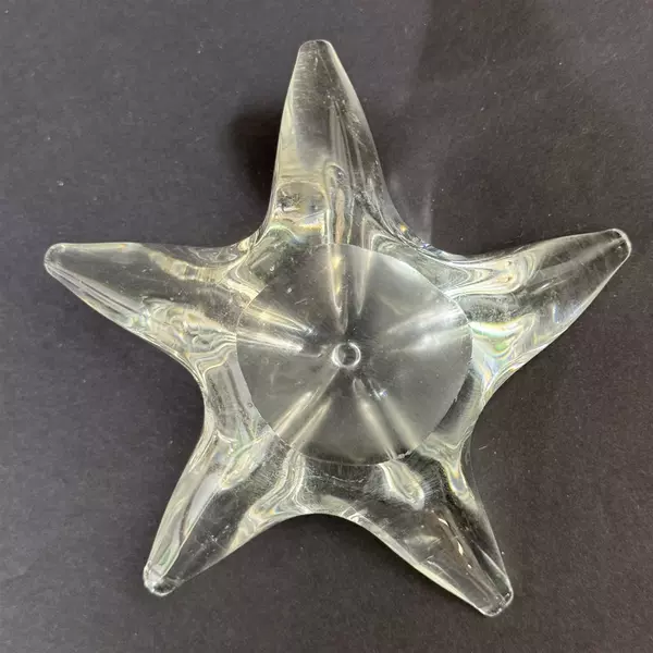 Clear Art Glass Starfish Paperweight 4.5"