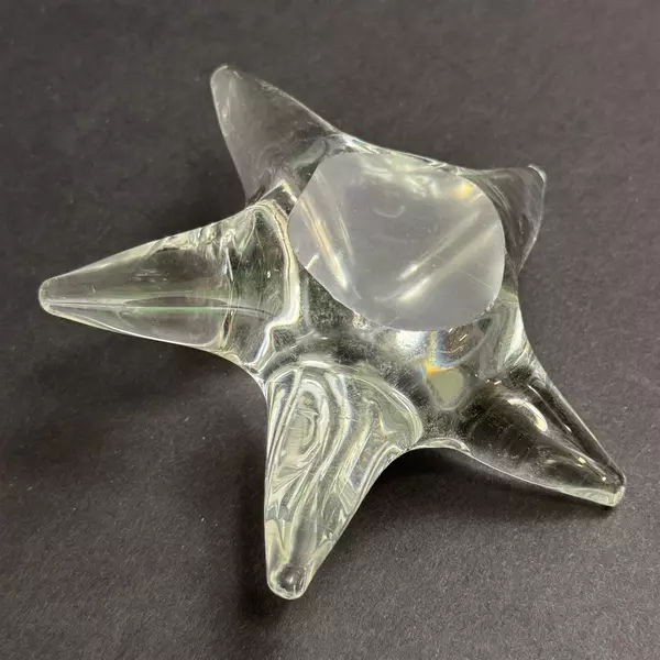 Clear Art Glass Starfish Paperweight 4.5"