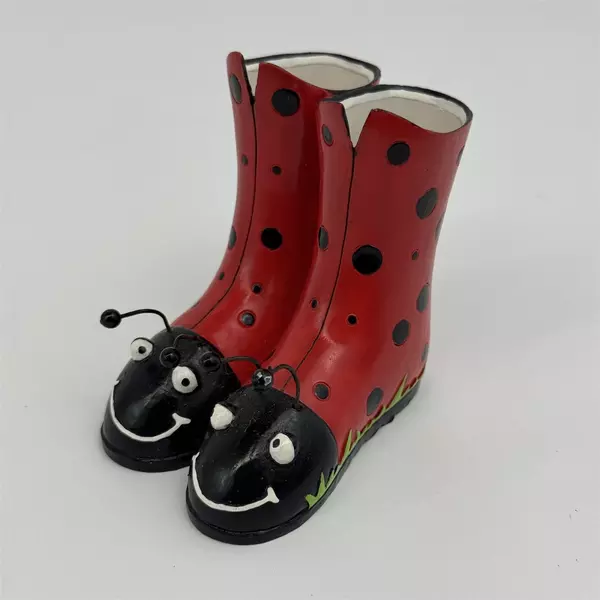 Willow Hall Shoo Shoo Spot Spot Miniature Ladybug Rainboots Figurine