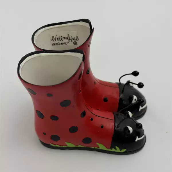 Willow Hall Shoo Shoo Spot Spot Miniature Ladybug Rainboots Figurine