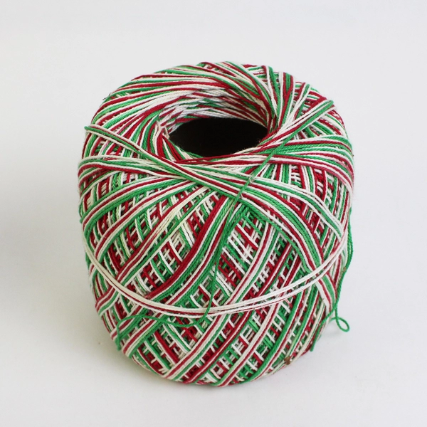  Lot of 4 Skeins of Yarn, 2 Large and 2 Small, Christmas Colors