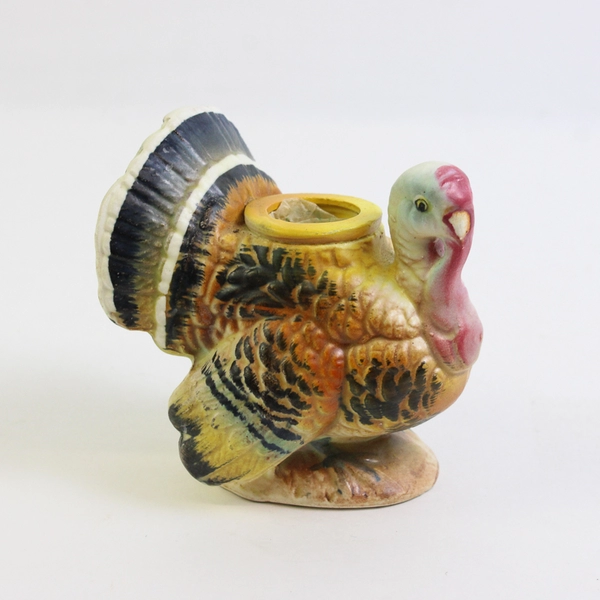 Napcoware 3.8" Tall Turkey Thanksgiving Candle Holder, Japanese