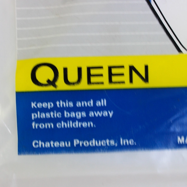 New Chateau Queen Size Mattress Bag for Moving or Storage 61x10x90" 2 Mil. Thick