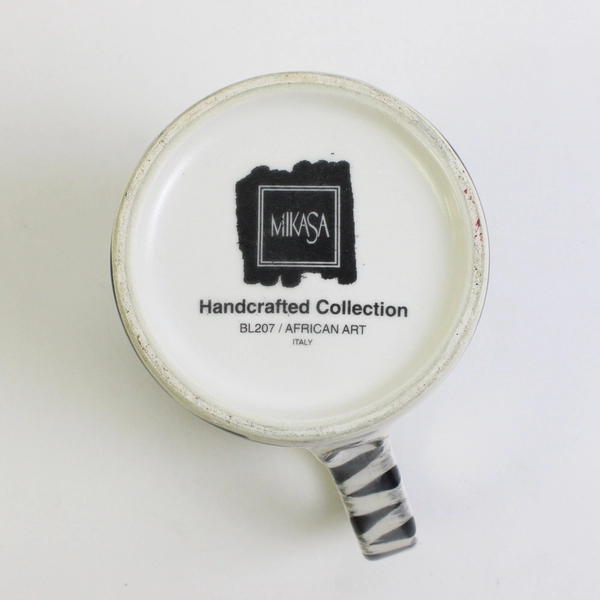 Large Mikasa African Art Elephant Coffee Mug, BL207, Made in Italy