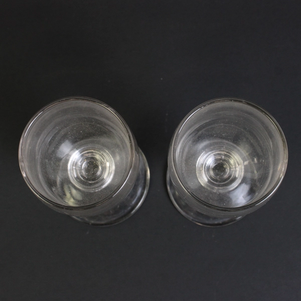 Lot of 2 Clear Glass Wine/Sherry Glasses, 5.4" Tall