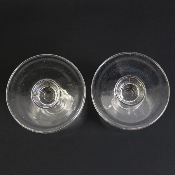 Lot of 2 Clear Glass Wine/Sherry Glasses, 5.4" Tall