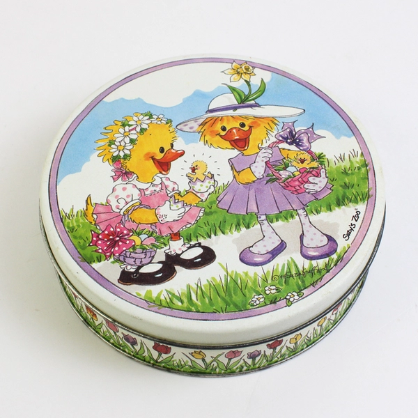 Vtg Suzy's Zoo Spring Metal Cookie Tin 1994 Suzy Spafford Easter